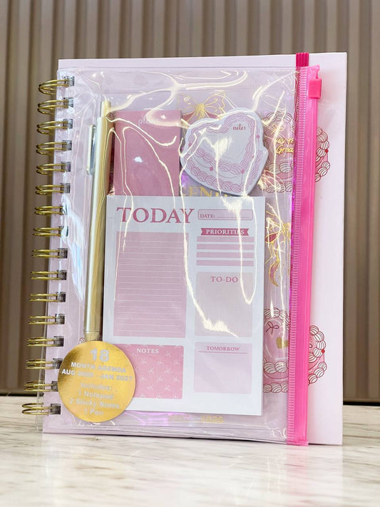 Agenda con lapicero y sticker 18 meses