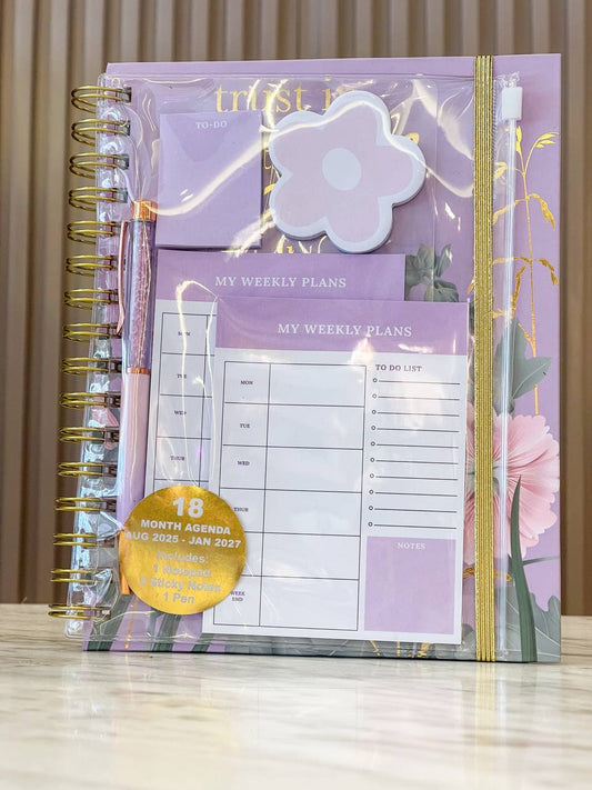Agenda con lapicero y sticker 18 meses