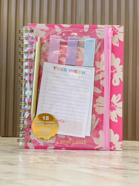 Agenda con lapicero y sticker 18 meses